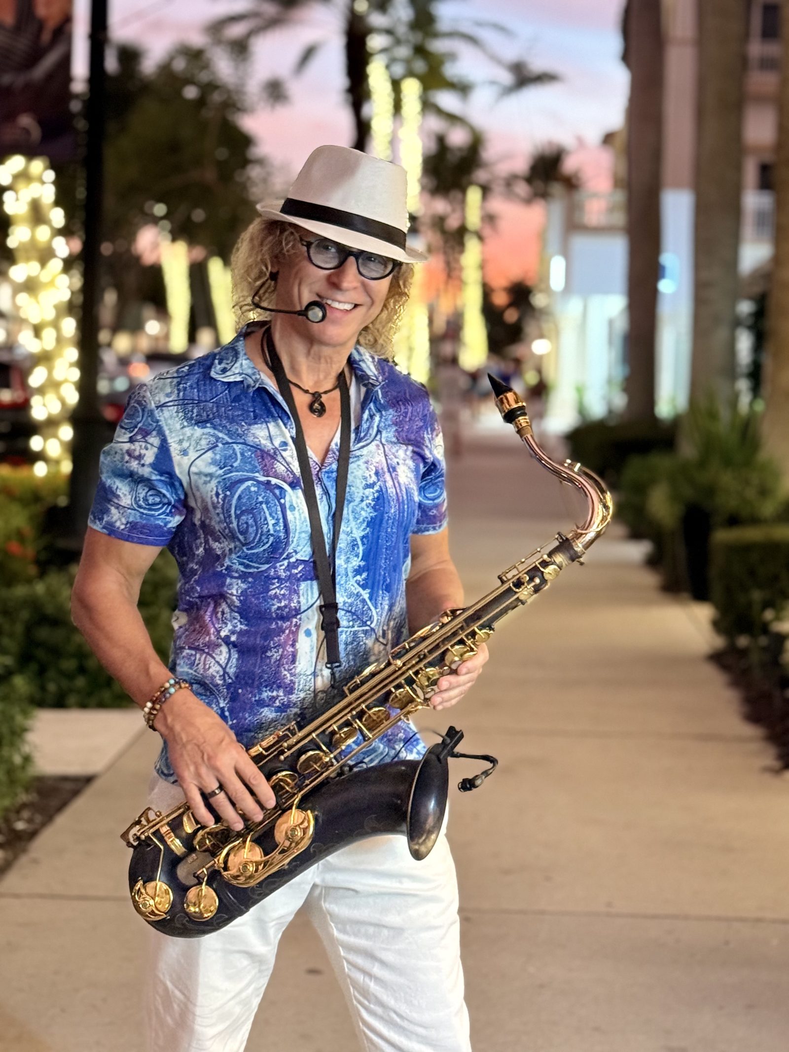 MattyB Entertainment performing live saxophone at sunset in Southwest Florida